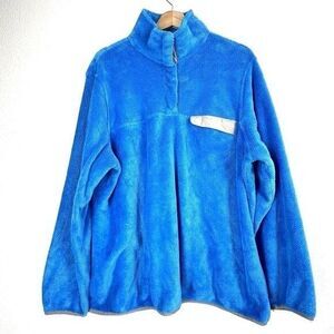 Jachs Cabin Blue 1/4 snap sherpa Fleece Pullover sweater Jacket XXL Polyester